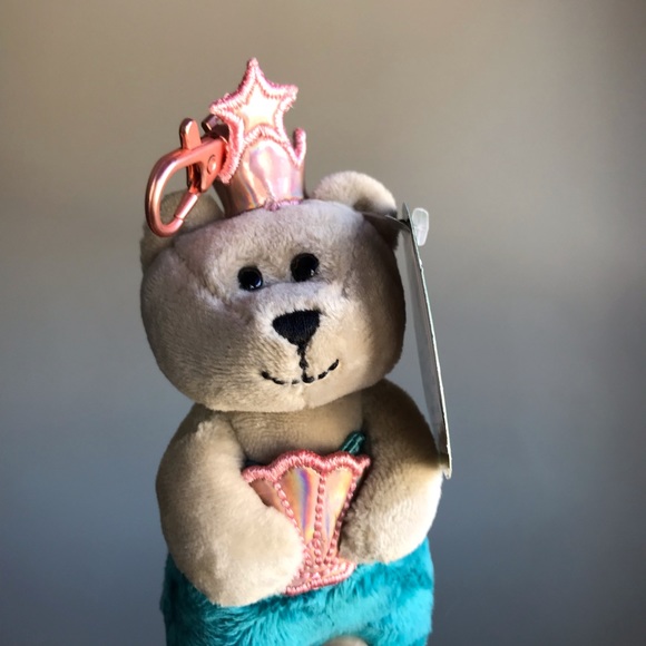 Starbucks Japan Mermaid Bearista Siren pink shell key chain 2022 Anniversary - Picture 5 of 7